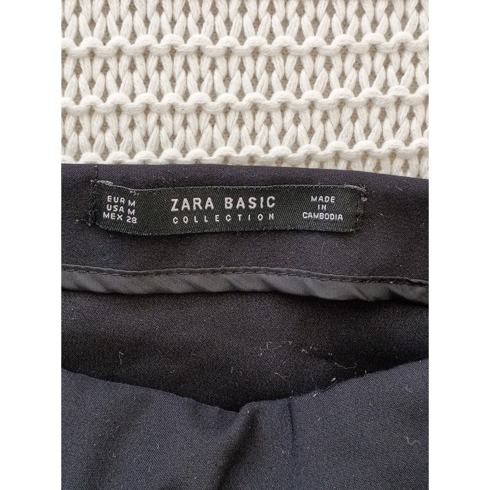 VTG Zara Basic Black Geometric Origami Mini Skirt Side Zip Waist 29 Fits S/M - Picture 4 of 10